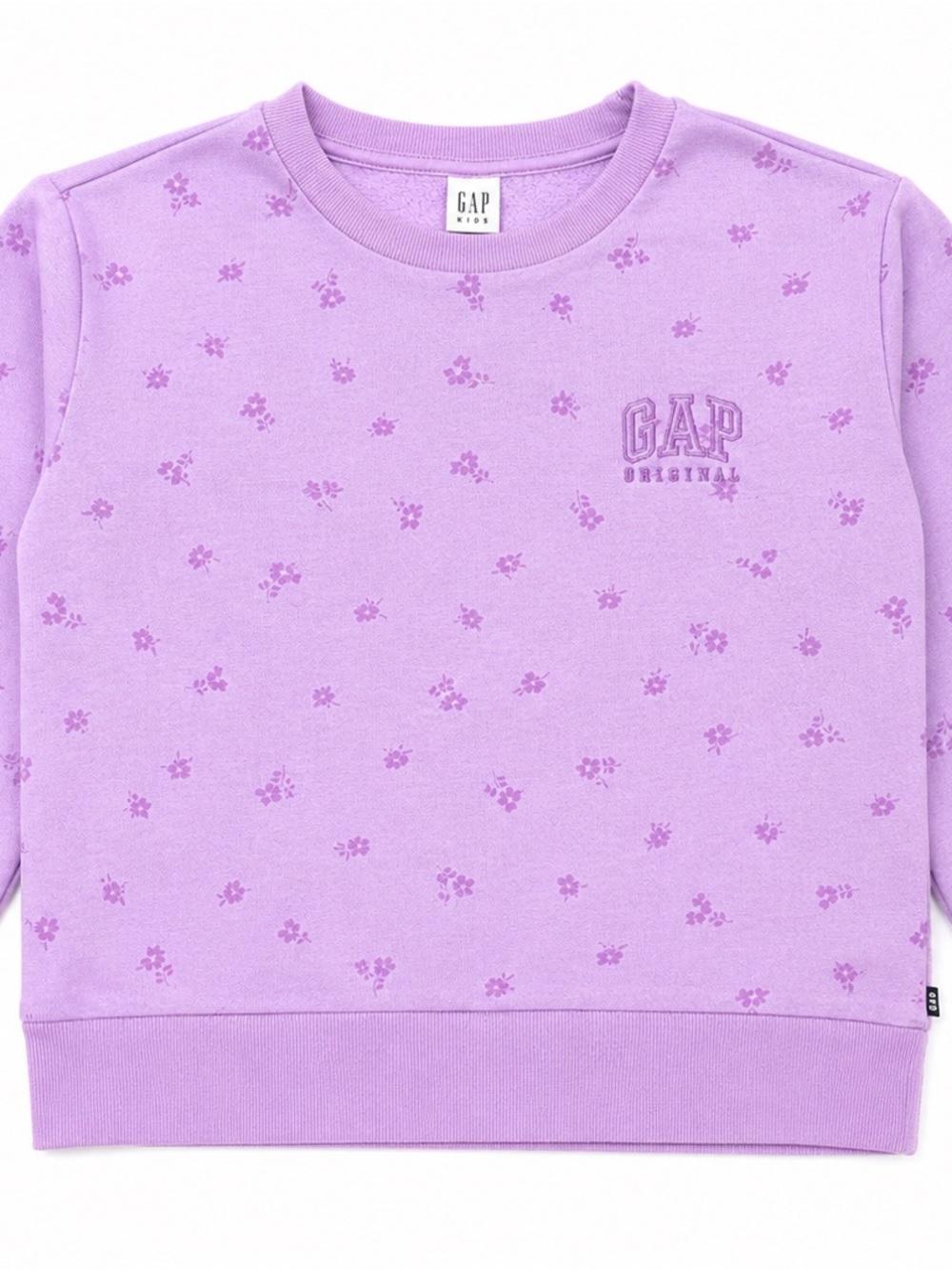 GAP Kids Lilac Floral Crew Sweatshirt
